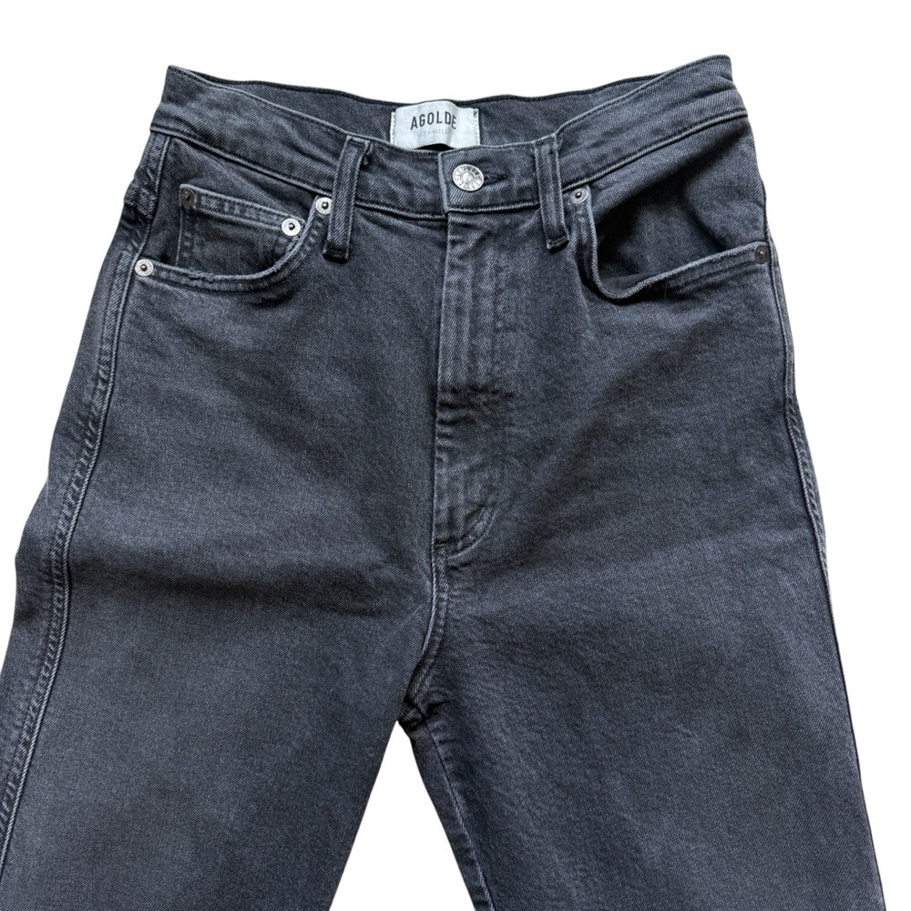 AGOLDE Black High Rise Straight Leg Jeans Size 25 Washed Black Denim Minimalist
